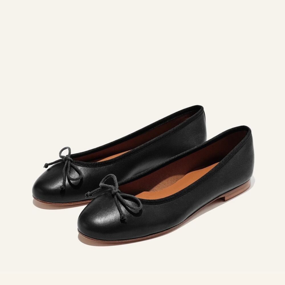 Margaux NY Demi Black Leather Ballet Flat